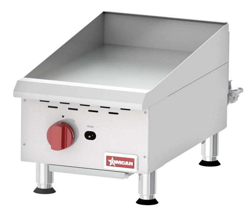 Countertop Stainless Steel Gas Griddle With Manual Control with 1 Burner